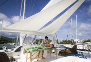 sailing catamaran yacht massage service on board